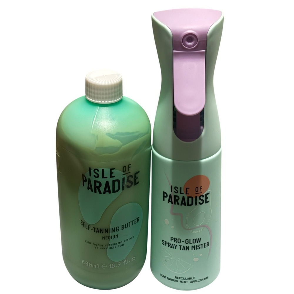 Isle of Paradise Self-Tanning Butter Medium 500ml & Pro-Glow Spray Tan Mister